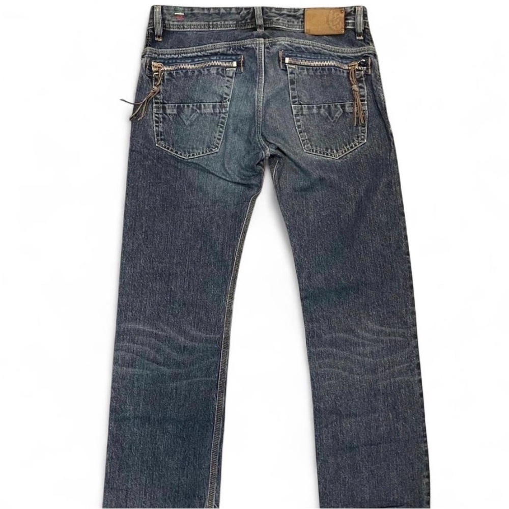 Vintage Diesel Fargo Wash 0070I Zipped Back Pocket Distressed Flare Jeans